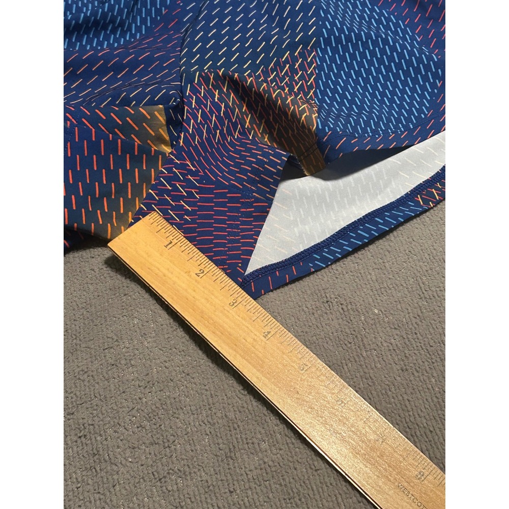 DSG Stride Womens High Rise Running Shorts Blue Geometric Print Size S 3in - Picture 6 of 7